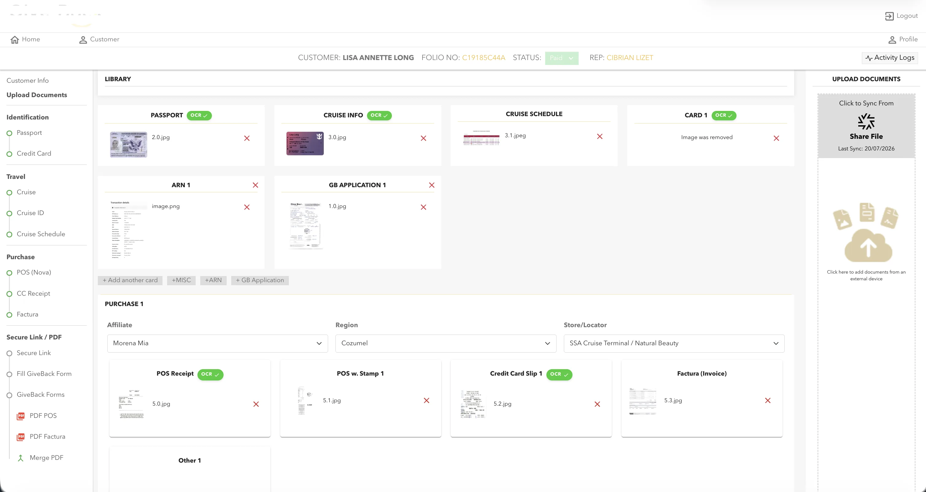 Passports, receipts and card slips classified and OCRed by AI